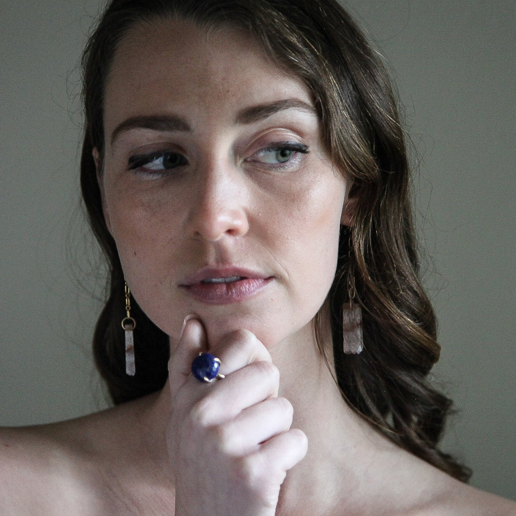 Moonshine Gemstone Cocktail Ring - Hematite - 14K Gold-Filled