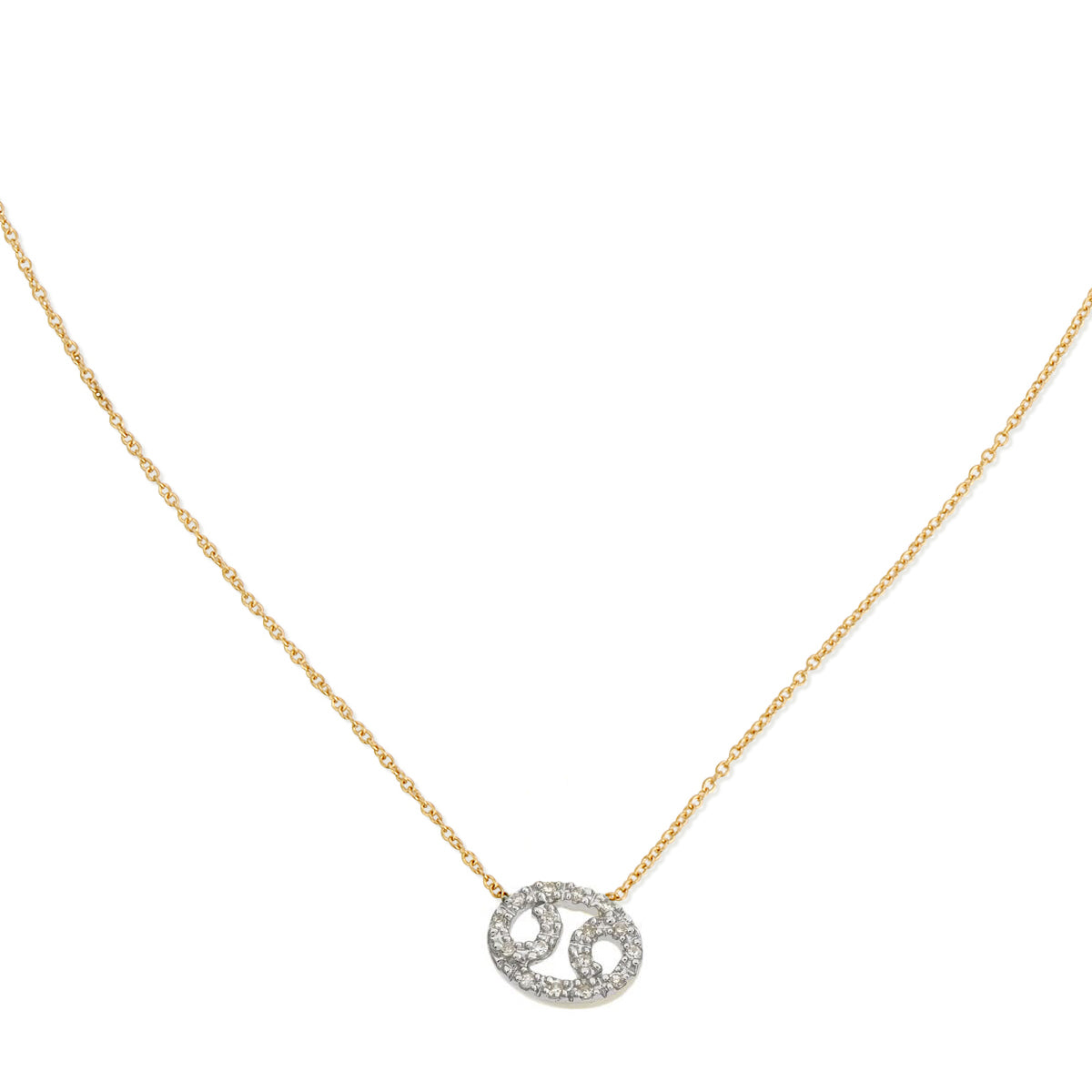 Diamond Horoscope Necklace - Cancer - 14 Karat Yellow Gold and Diamonds