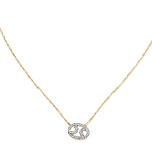 Diamond Horoscope Necklace - Cancer - 14 Karat Yellow Gold and Diamonds