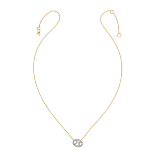 Diamond Horoscope Necklace - Cancer - 14 Karat Yellow Gold and Diamonds