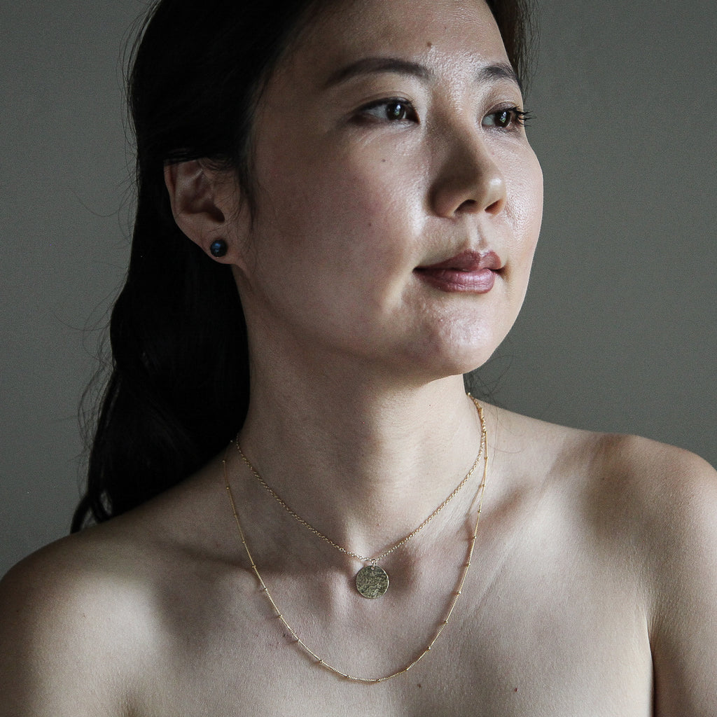 Draped Hand Hammered Coin Necklace - 14K Gold-Filled