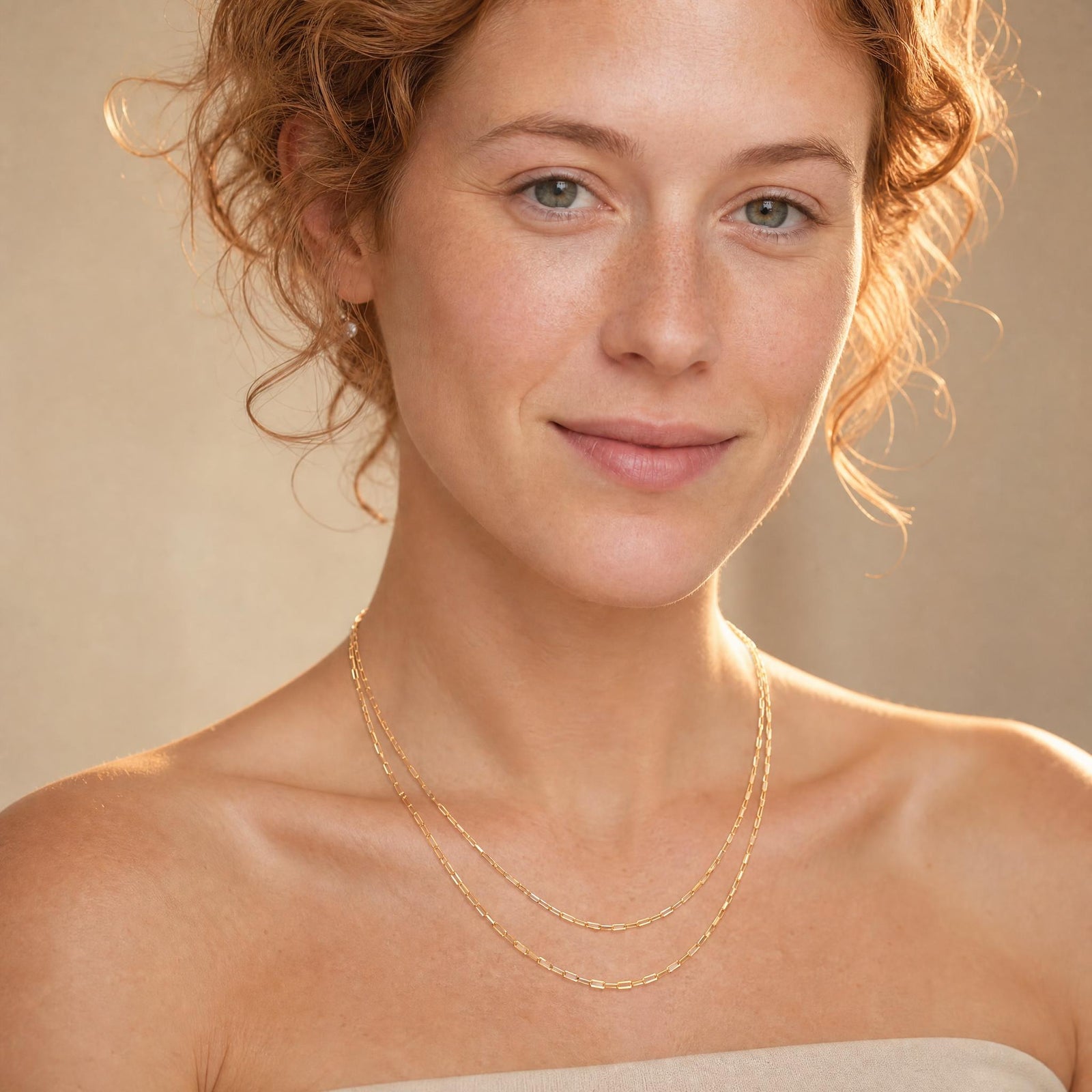 Draped Drawn Box Chains Necklace - 14K Gold-Filled