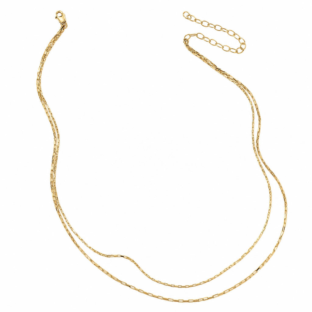 Draped Drawn Box Chains Necklace - 14K Gold-Filled