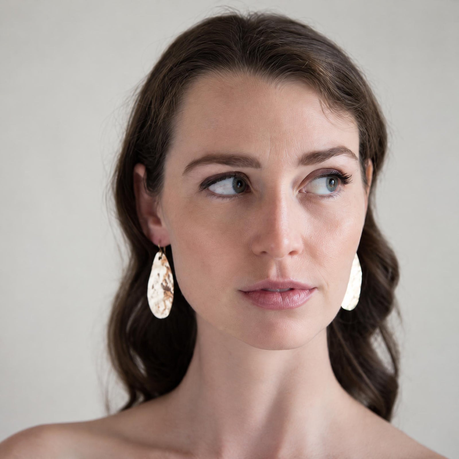 Hand Hammered Free Form Cut Earrings - 14K Gold-Filled