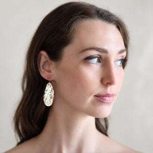 Hand Hammered Free Form Cut Earrings - 14K Gold-Filled