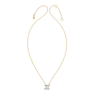 Diamond Horoscope Necklace - Gemini - 14 Karat Yellow Gold and Diamonds