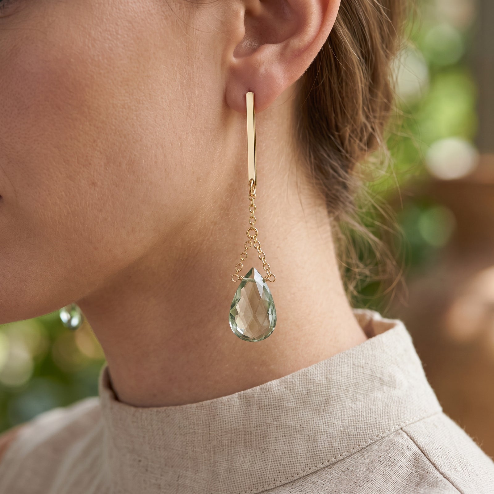Hold On Faceted Gemstone Drop Post Earrings - 14K Gold-Filled
