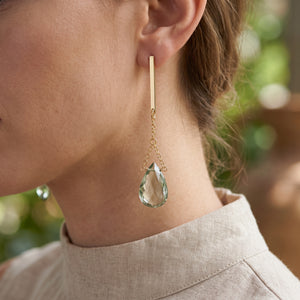 Hold On Faceted Gemstone Drop Post Earrings - 14K Gold-Filled