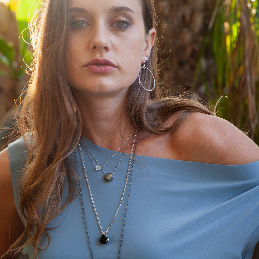 Flat Hoop Thread Thru Earrings