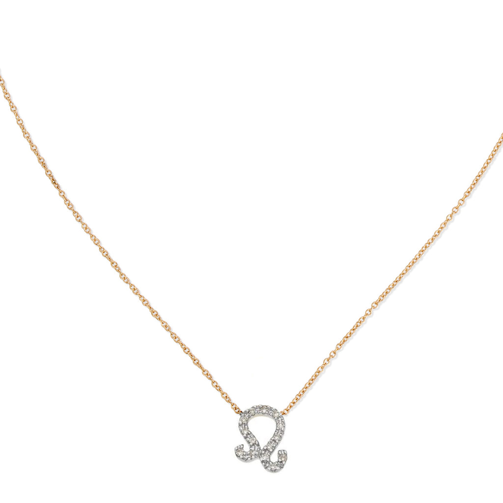 Diamond Horoscope Necklace - Leo - 14 Karat Yellow Gold and Diamonds