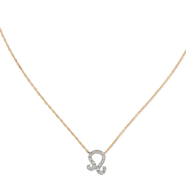 Diamond Horoscope Necklace - Leo - 14 Karat Yellow Gold and Diamonds
