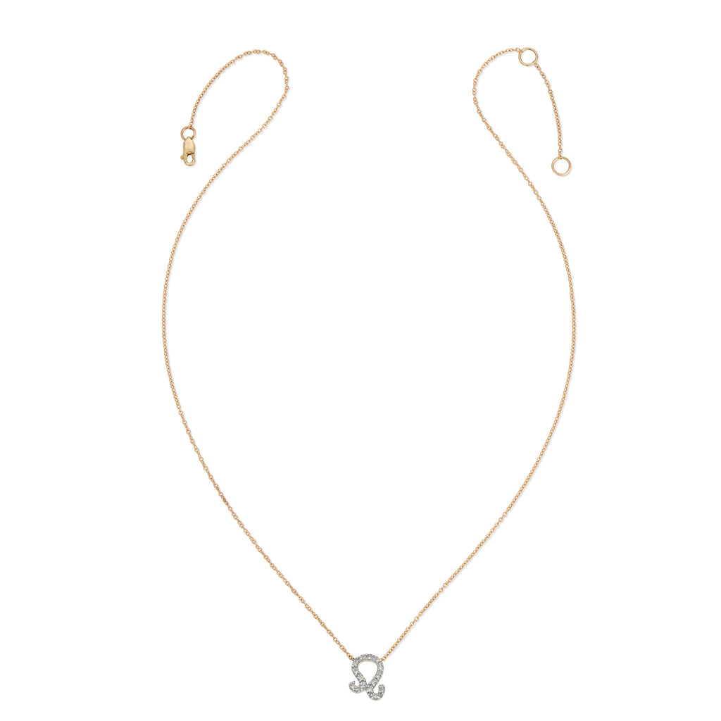 Diamond Horoscope Necklace - Leo - 14 Karat Yellow Gold and Diamonds