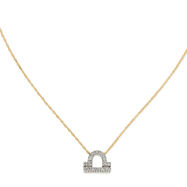 Diamond Horoscope Necklace - Libra - 14 Karat Yellow Gold and Diamonds