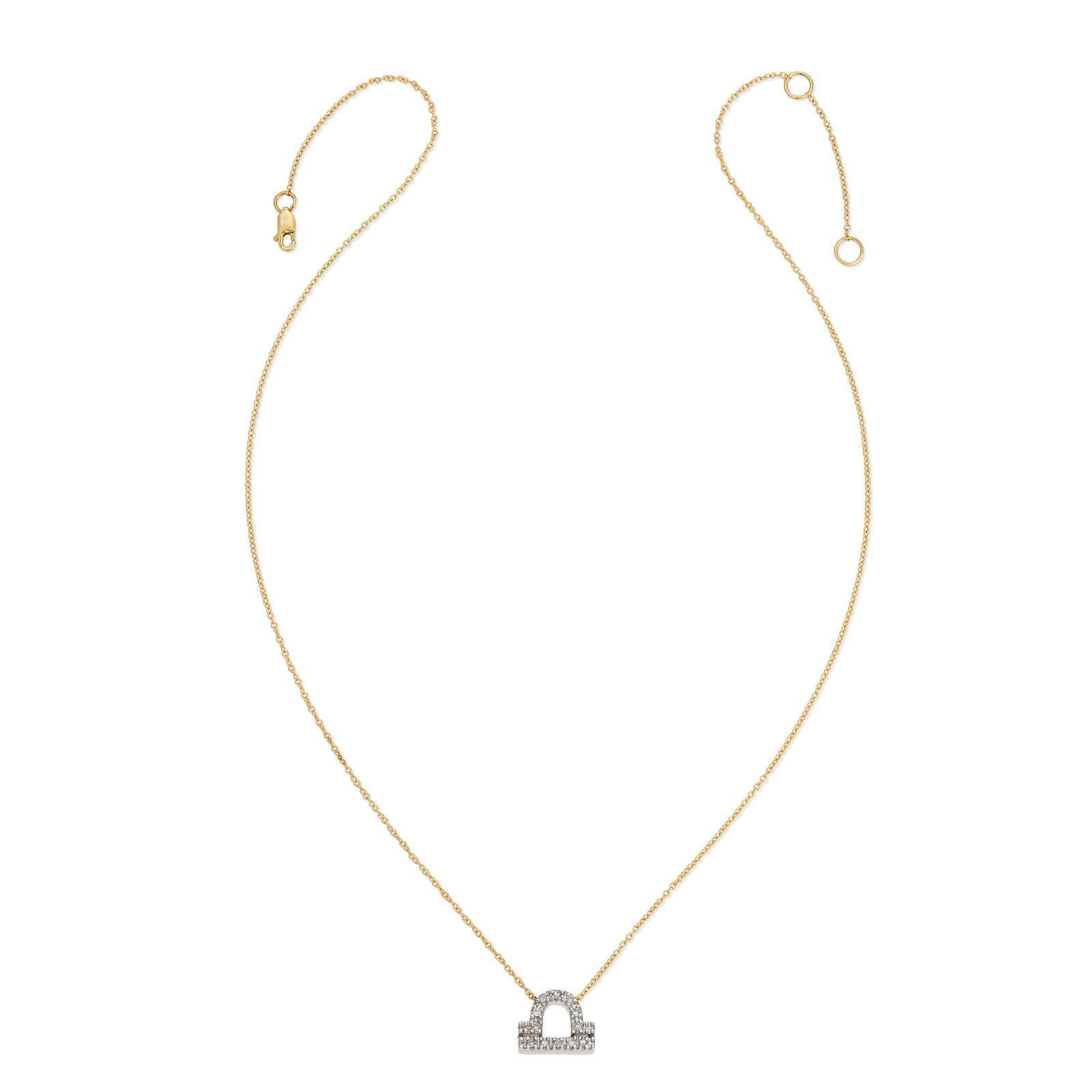 Diamond Horoscope Necklace - Libra - 14 Karat Yellow Gold and Diamonds