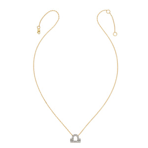 Diamond Horoscope Necklace - Libra - 14 Karat Yellow Gold and Diamonds