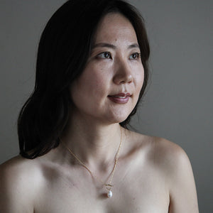 Girl with A Pearl Toggle Clasp Necklace - 14K Gold-Filled