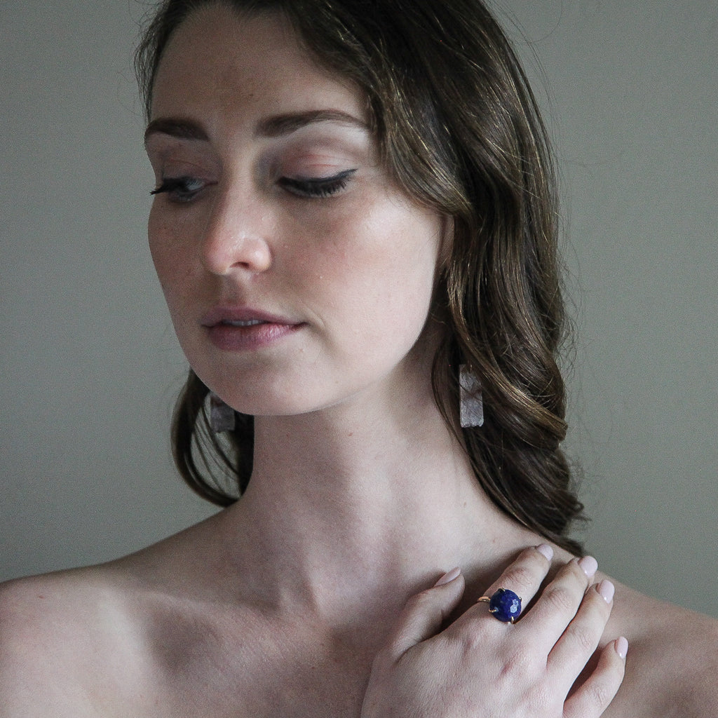 Moonshine Gemstone Cocktail Ring - Hematite - 14K Gold-Filled