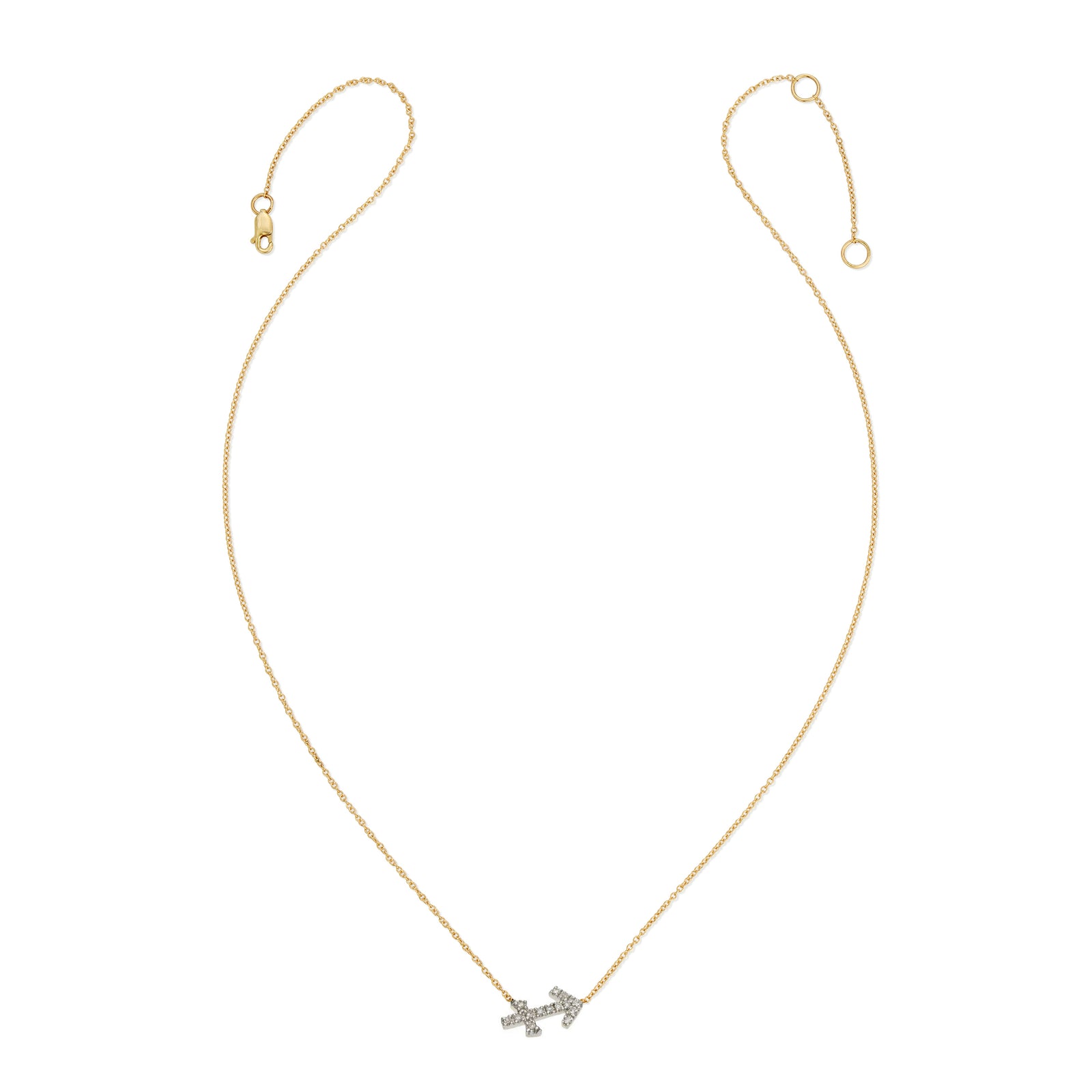 Diamond Horoscope Necklace - Sagittarius - 14 Karat Yellow Gold and Diamonds
