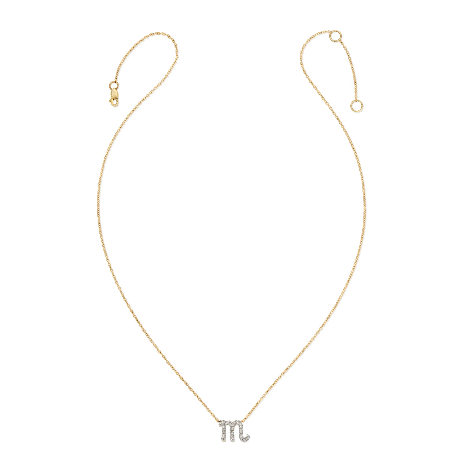 Diamond Horoscope Necklace - Scorpio - 14 Karat Yellow Gold and Diamonds