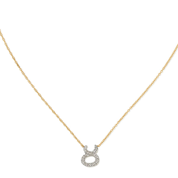 Diamond Horoscope Necklace - Taurus - 14 Karat Yellow Gold and Diamonds