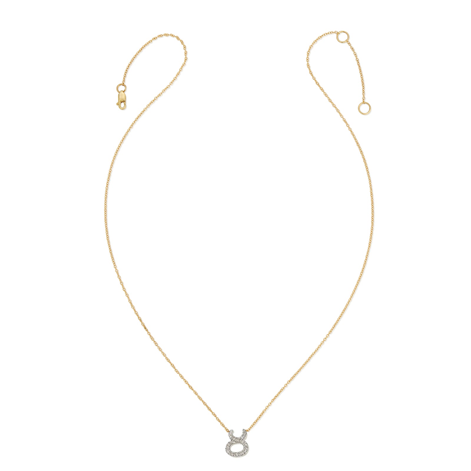 Diamond Horoscope Necklace - Taurus - 14 Karat Yellow Gold and Diamonds