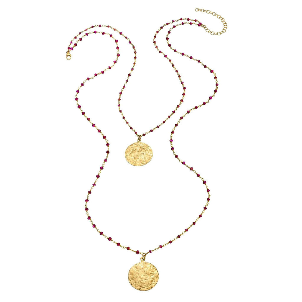 2 Layer Hammered Coin Necklace