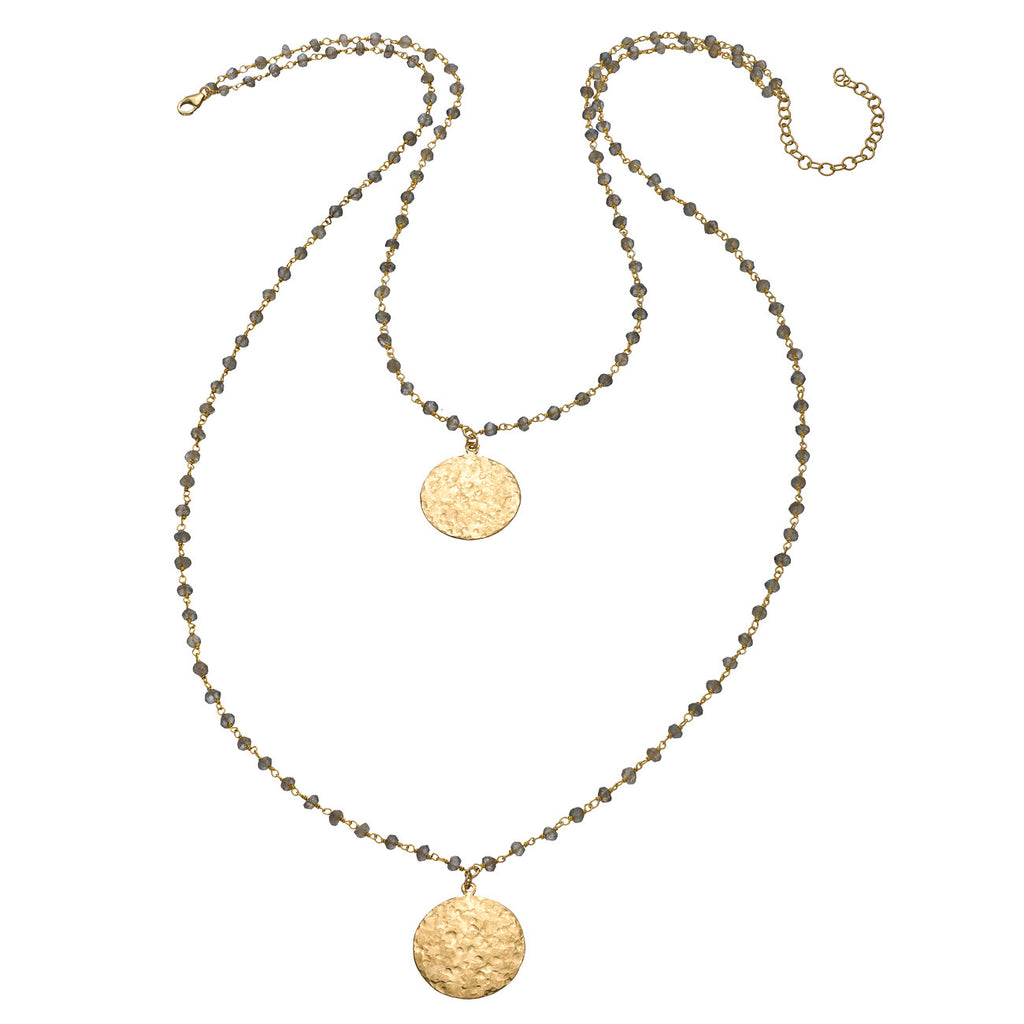 2 Layer Hammered Coin Necklace