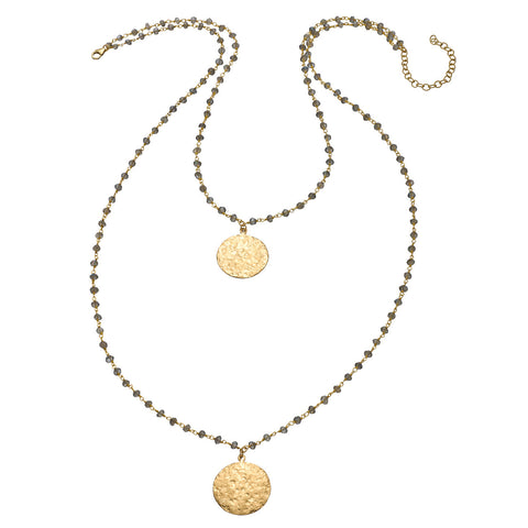 2 Layer Hammered Coin Necklace