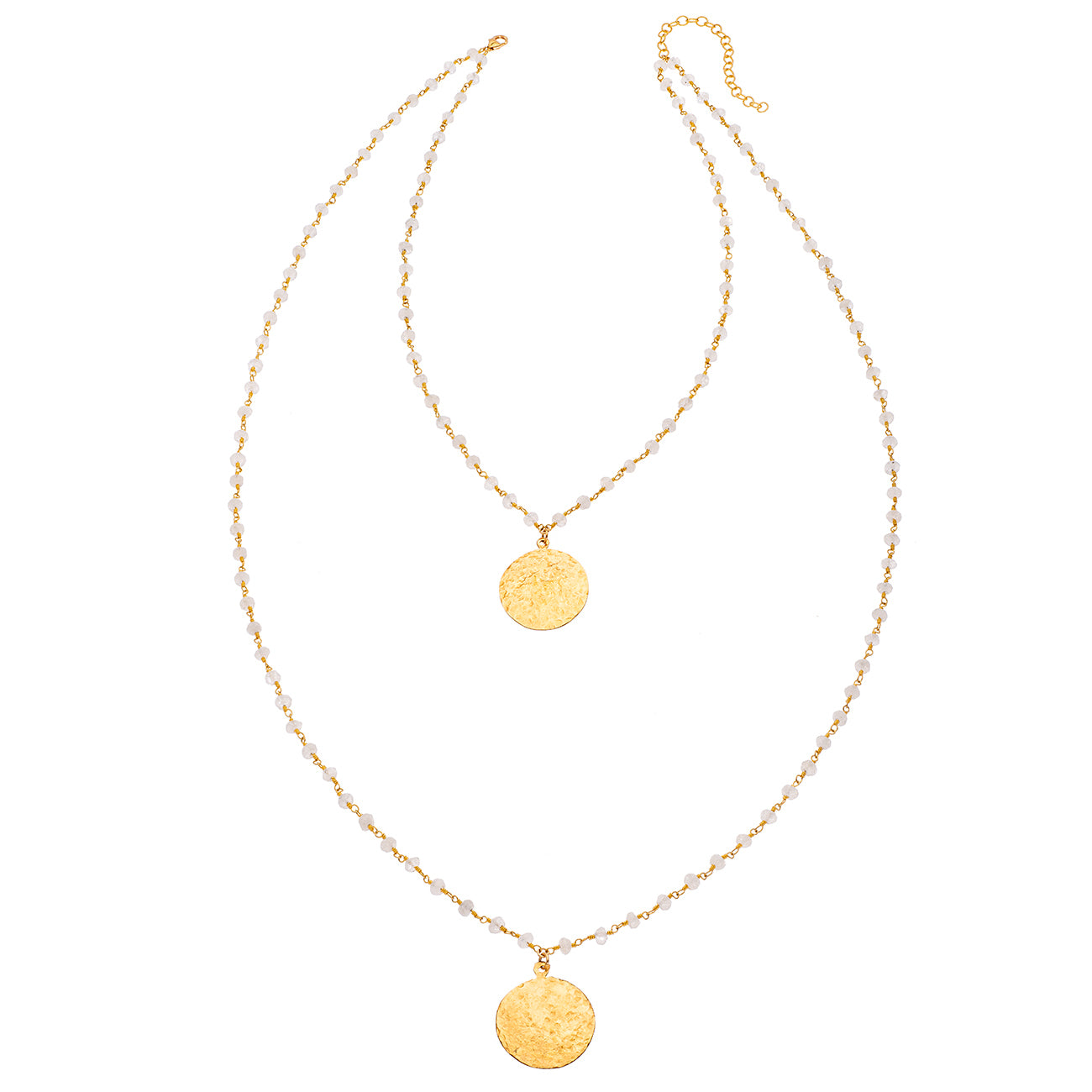 24K 995 Pure Gold Necklace with Double Sided Coin Pendant for Women -  1-1-GN-V00638 in 21.690 Grams