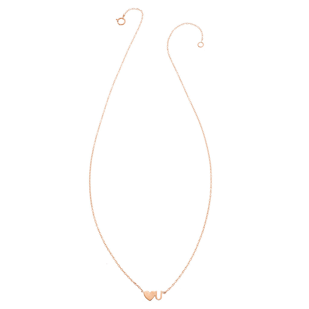 14K Heart U Necklace