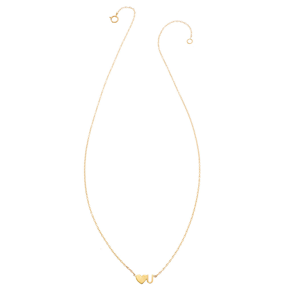 14K Heart U Necklace