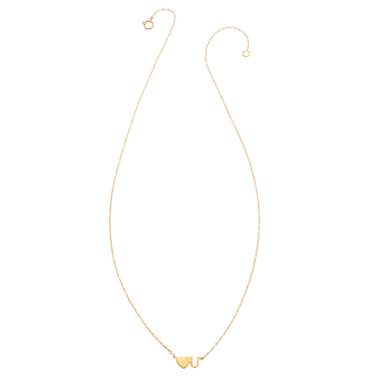 14K Heart U Necklace