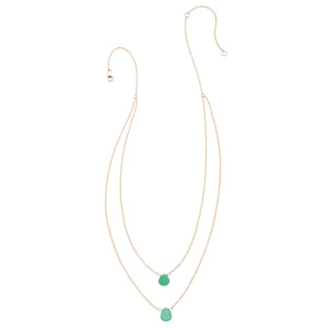 2 Tiny Gemstones Drape Necklace