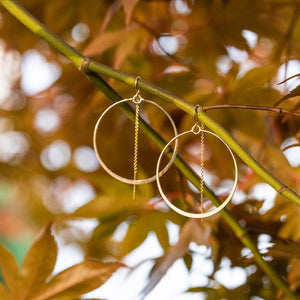 Flat Hoop Thread Thru Earrings