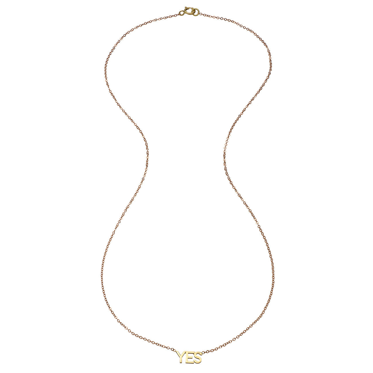 BLOCK Print Necklace - Customizable 14 Karat Yellow Gold