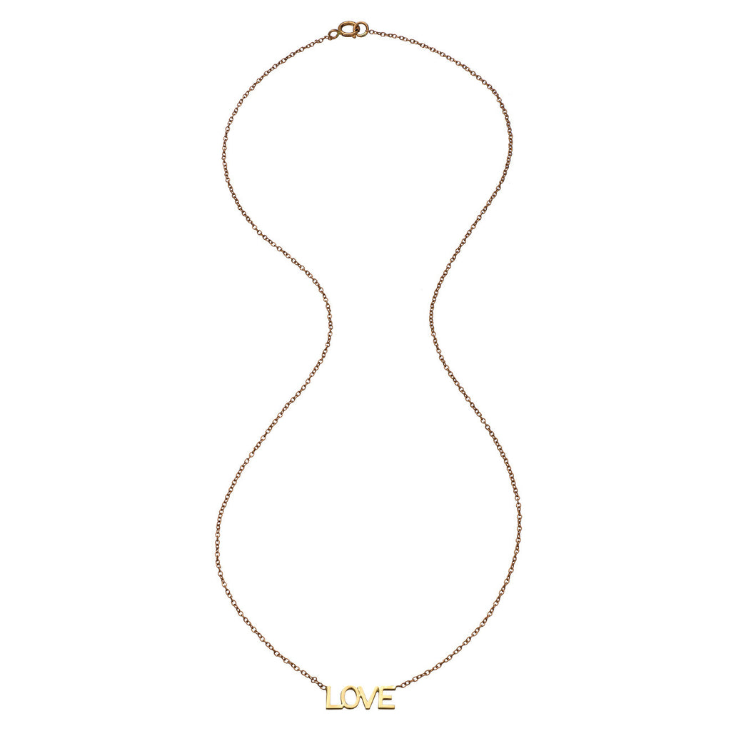 Block Print Necklace - Customizable 14 Karat