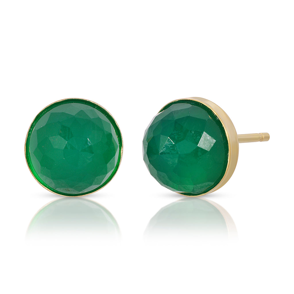 Babe Dome Gemstone Stud Earrings
