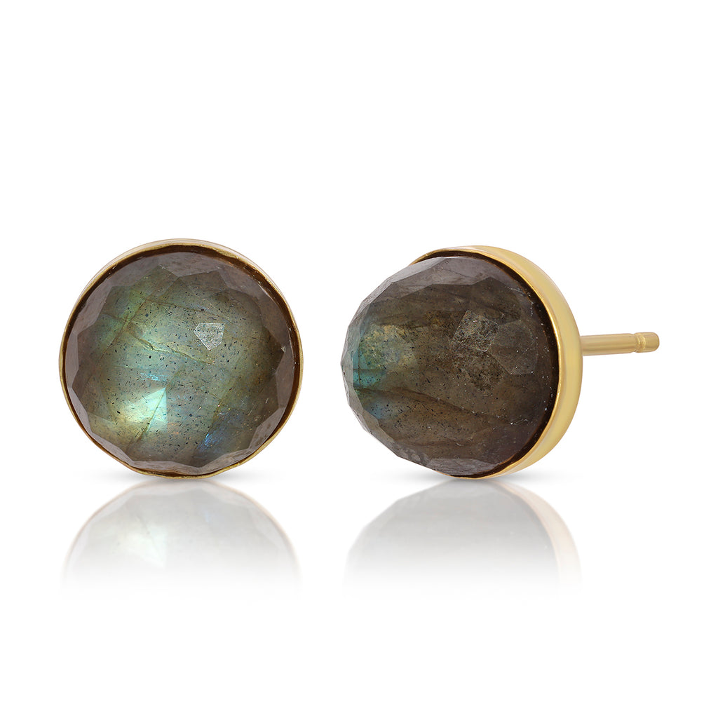 Babe Dome Gemstone Stud Earrings