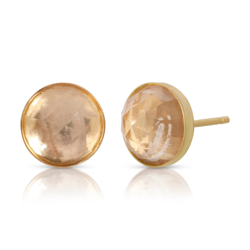 Babe Dome Gemstone Stud Earrings