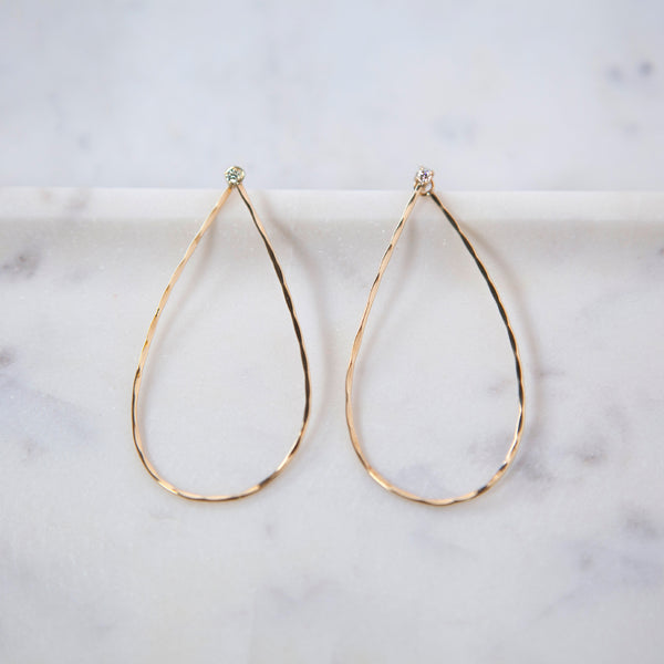 14K Belladonna Hoop Earrings – 14K Yellow Gold - Diamonds