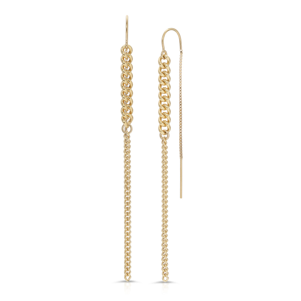 Curb It Chain Thread Thru Earrings