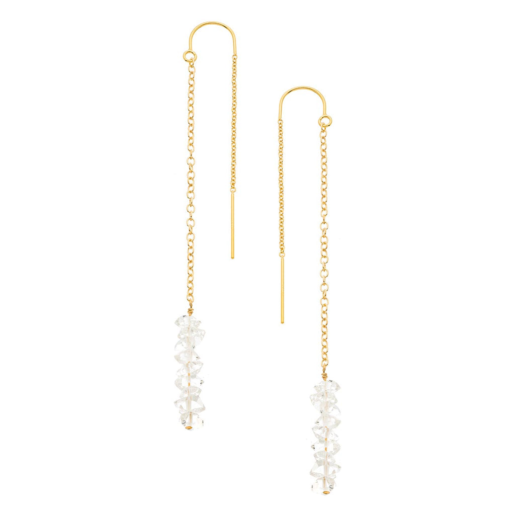 Crystal Linear Thread Thru Earrings
