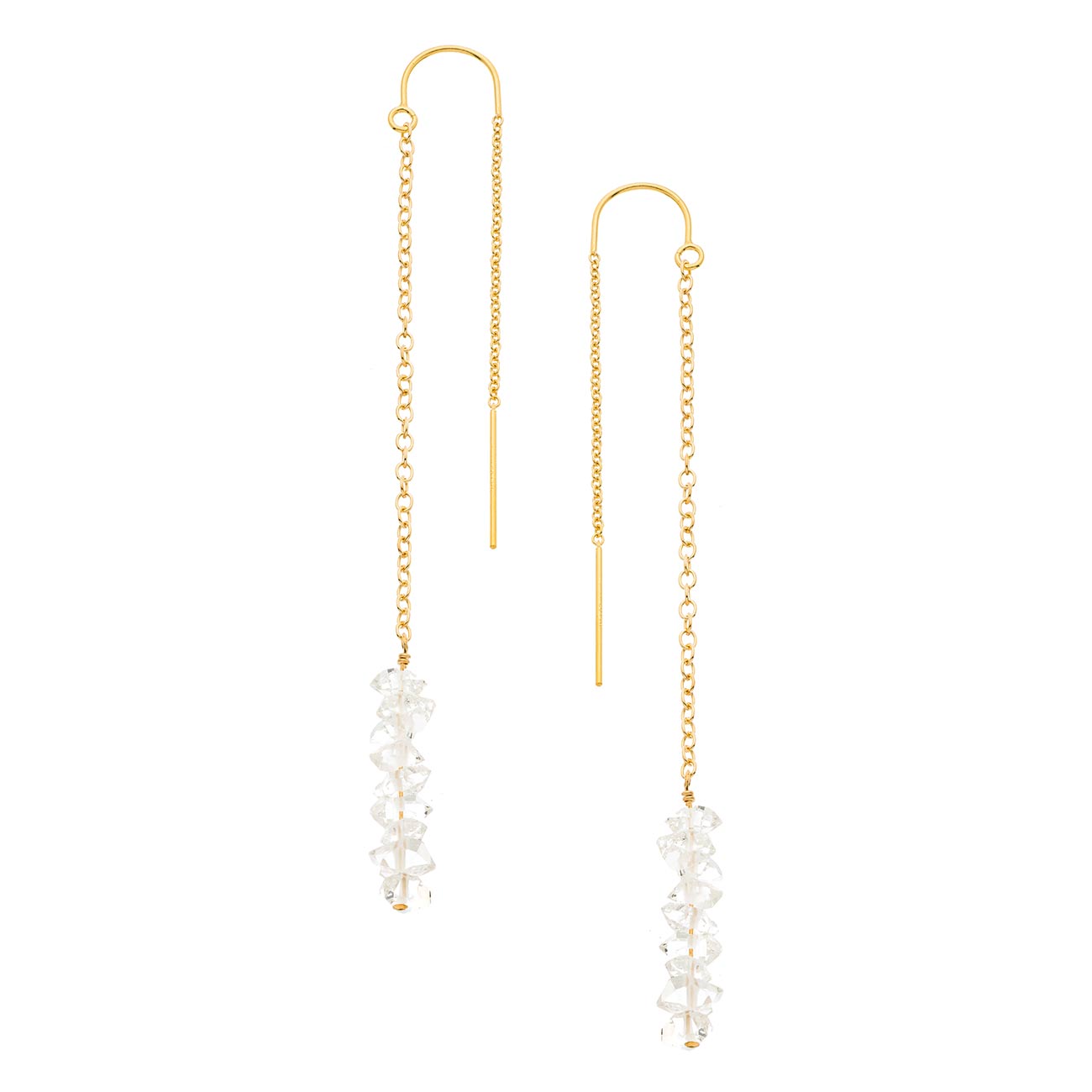 Crystal Linear Thread Thru Earrings