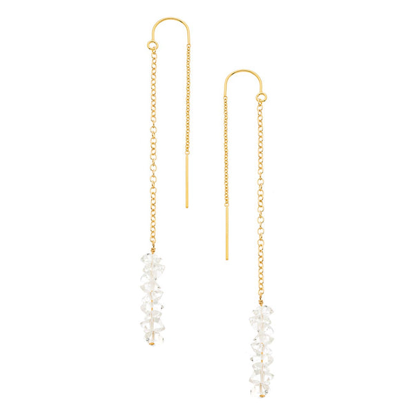 Crystal Linear Thread Thru Earrings
