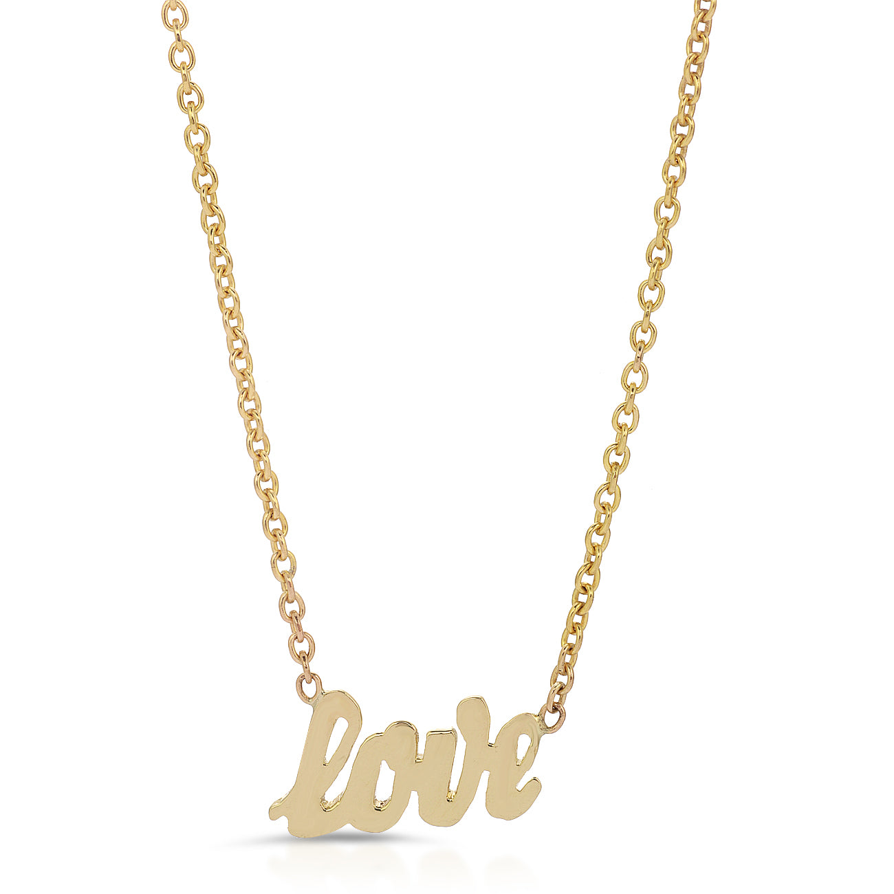 14k Yellow Gold Script Nameplate Necklace