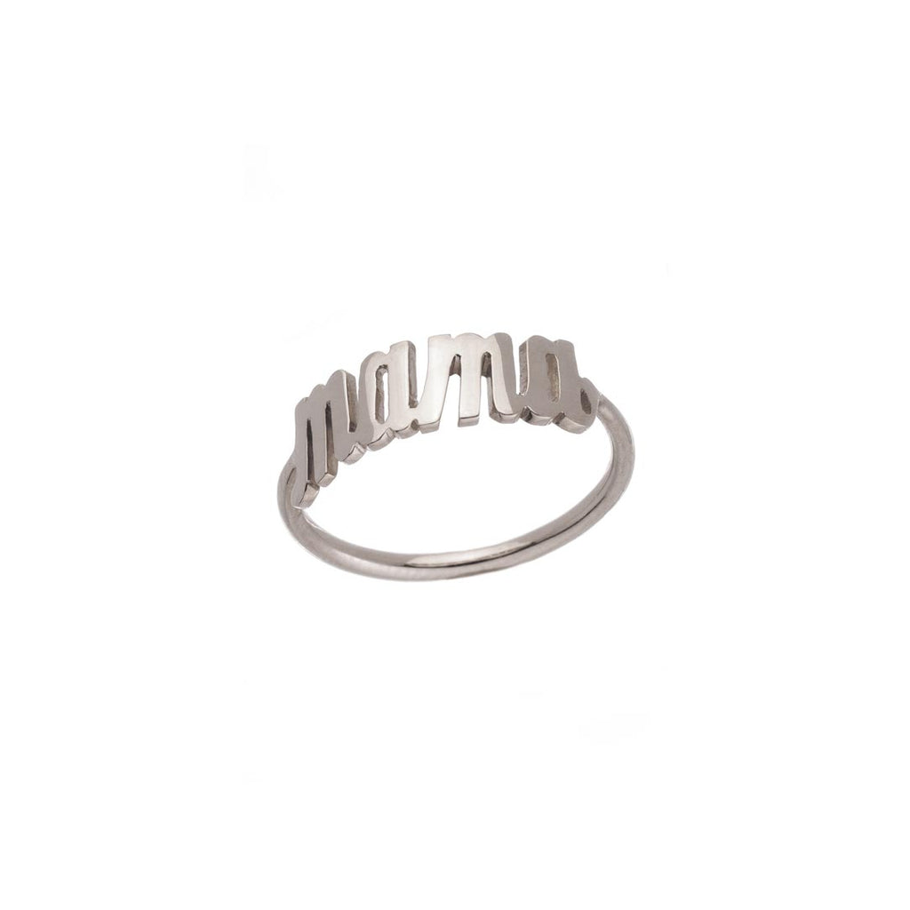Custom Script Ring - Customizable (14K White Gold)