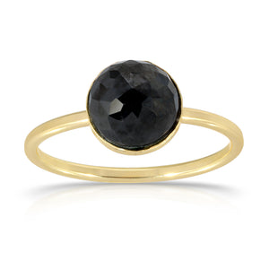Faceted Dome Gemstone 8mm Ring