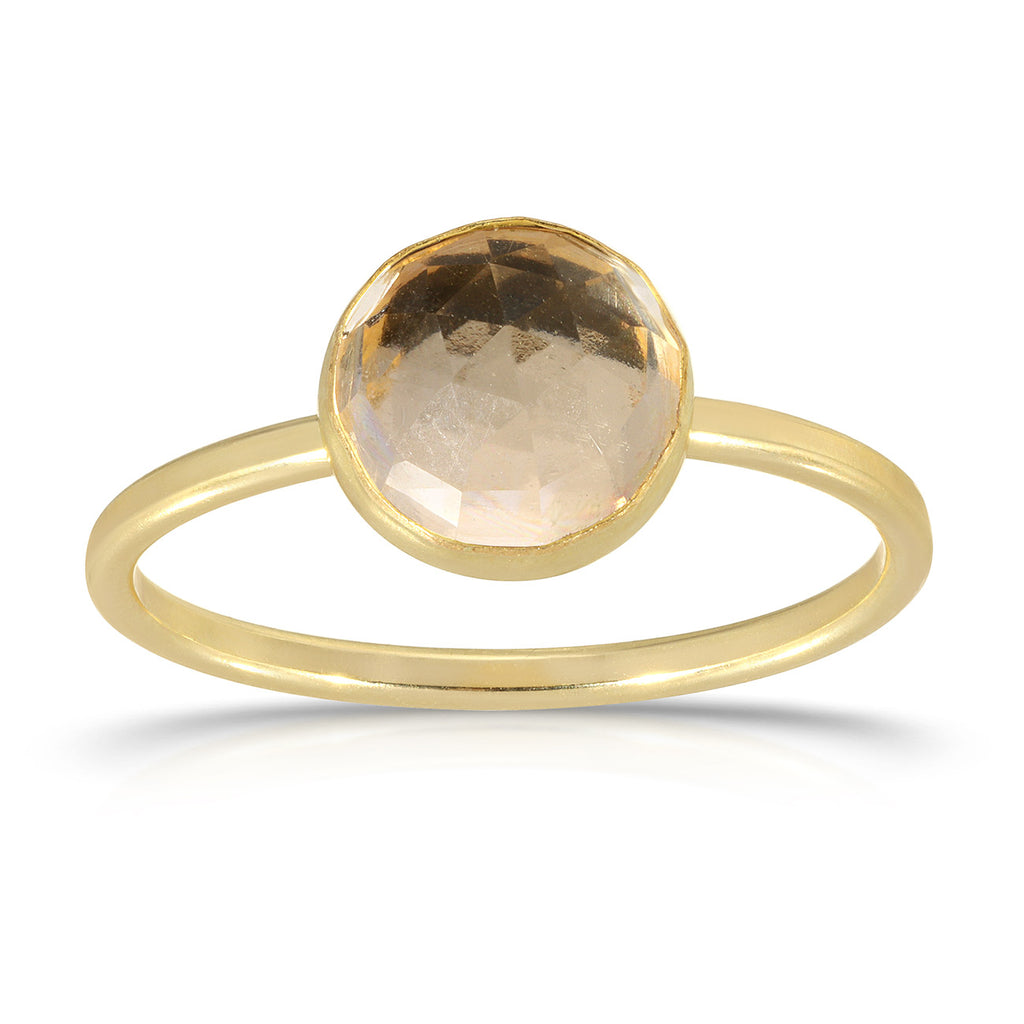 Faceted Dome Gemstone 8mm Ring