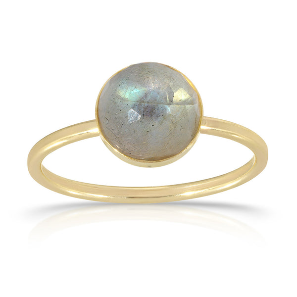 Faceted Dome Gemstone 8mm Ring
