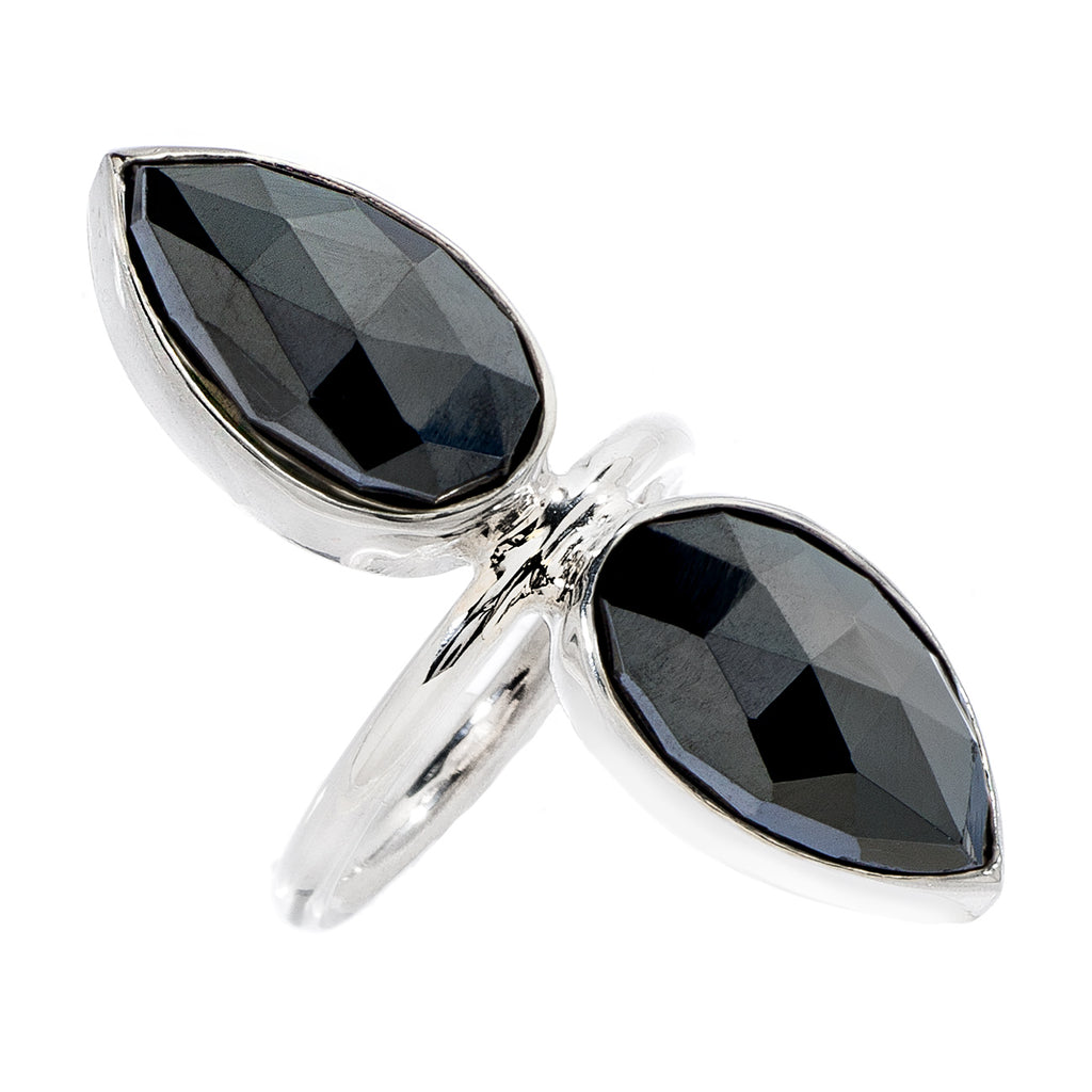 Double Lotus Ring - Hematite